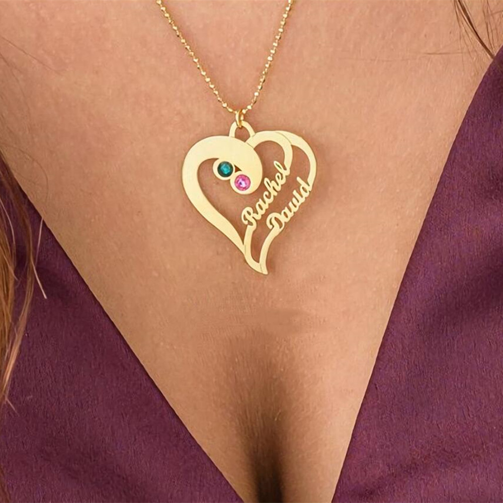 Two Hearts Forever One Necklace - Gold Plated - Image 4
