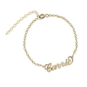 Bracciale personalizzato Carrie placcato in oro 18 carati