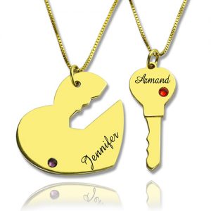 Chiave per il mio cuore Coppia Nome Ciondolo Collane Oro