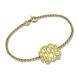 Bracciale monogramma placcato oro 18 carati