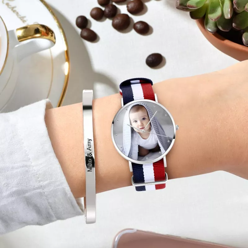 Cinturino in nylon colorato per orologio fotografico da donna
