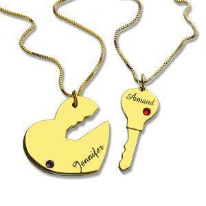 Chiave per il mio cuore Coppia Nome Ciondolo Collane Oro