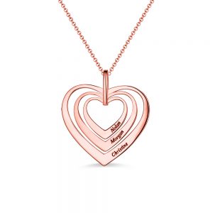 Collana Family Hearts in placcatura oro rosa