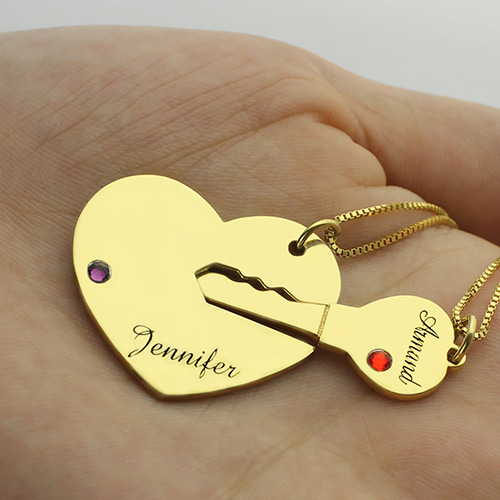Chiave per il mio cuore Coppia Nome Ciondolo Collane Oro
