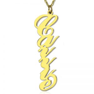 Collana con nome verticale Carrie placcata oro 18 carati