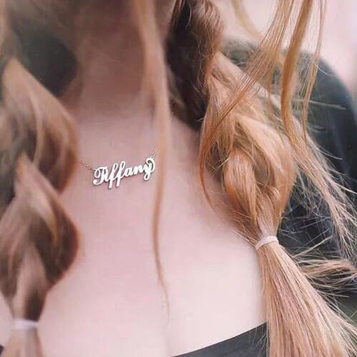 "Carrie" Style Name Necklace Silver