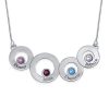 Collana Circles con incisioni e pietre preziose in argento sterling