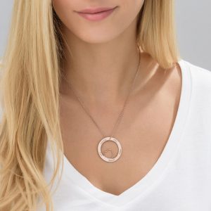 Collana con ciondolo Family Love Circle - Placcato in oro rosa
