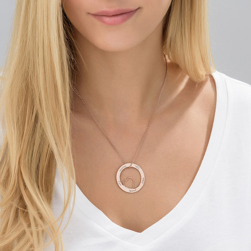 Collana con ciondolo Family Love Circle - Placcato in oro rosa