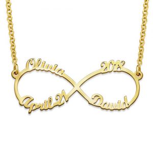 Collana Infinity 4 nomi con placcatura oro