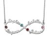 Collana Infinity 4 nomi con pietre di nascita