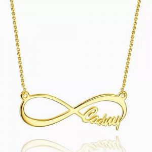 Infinity Name Necklace 14K Gold Plated Silver