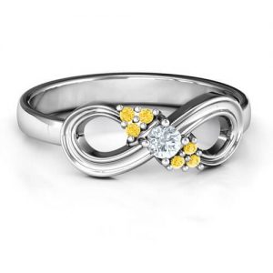 Anello infinito solitario con accenti