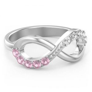 Anello con accento infinito Birthstone