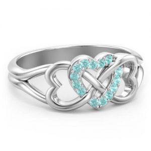Anello infinito a triplo cuore