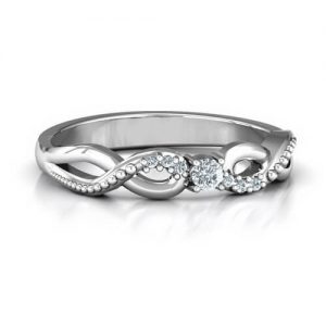 Anello solitario Sparkle classico con cinturino Infinity accentato