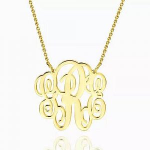 Collana fantasia monogramma placcata oro
