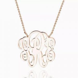 Collana fantasia monogramma placcata oro rosa