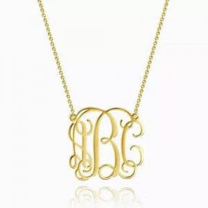 Collana monogramma placcata oro 14k
