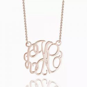 Collana monogramma placcata oro rosa