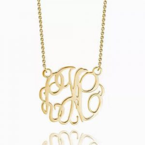 Collana monogramma placcata oro 14k