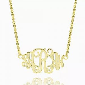 Collana monogramma celebrità placcata oro 14 carati
