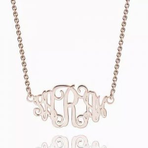 Collana monogramma celebrità placcata oro rosa