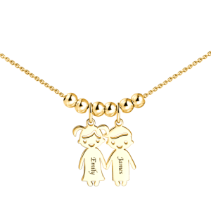 Collana da mamma con ciondoli per bambini placcata oro 14 carati