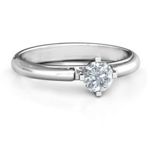 Anello tondo con solitario Ski Tip