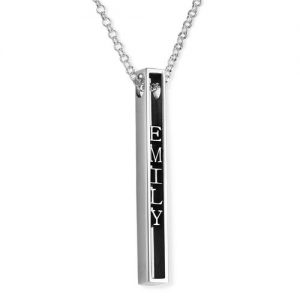 Collana con barra 3D personalizzata in argento sterling