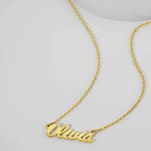 Personalized CZ Name Necklace 14k Gold Plated