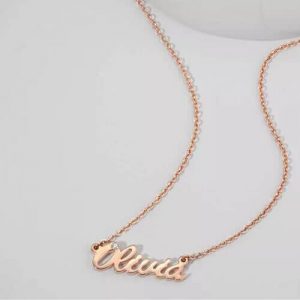 Collana con nome cz personalizzato in oro rosa