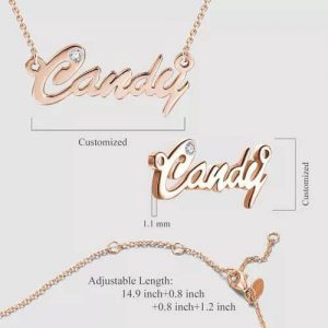 Collana con nome cz personalizzato in oro rosa