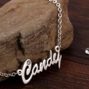 Collana con nome cz personalizzato