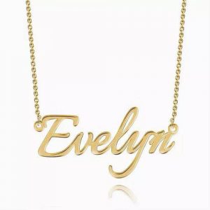 Collana con nome personalizzato placcato in oro 14k