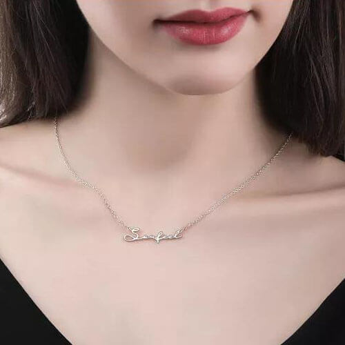 Collana con nome stile firma Argento