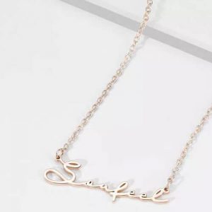 Signature Style Name Necklace Rose Gold Plated
