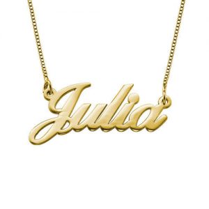Piccola collana classica con nome in oro 18 carati