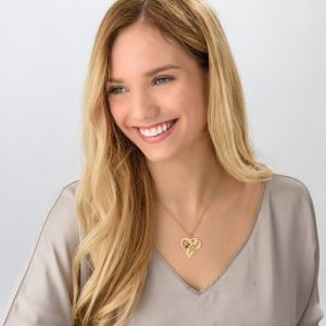 Collana Two Hearts Forever One con pietre preziose - Placcato in oro