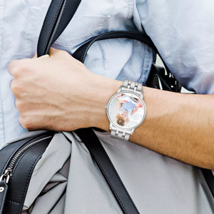 Orologio fotografico personalizzato da coppia unisex