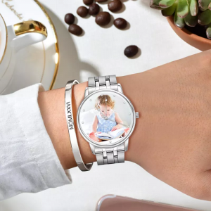 Orologio fotografico personalizzato da coppia unisex