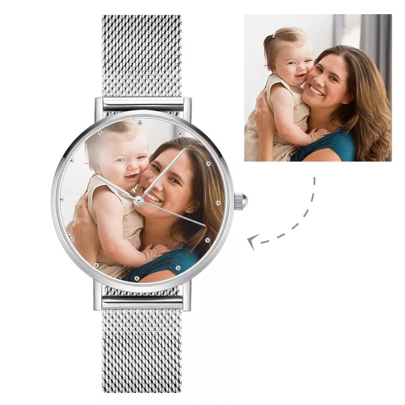 Orologio fotografico personalizzato da coppia unisex