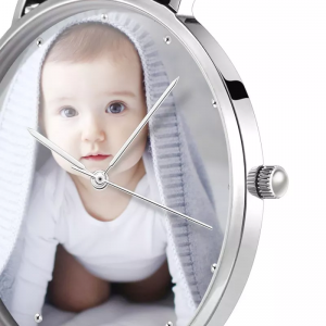 Orologio fotografico personalizzato da coppia unisex