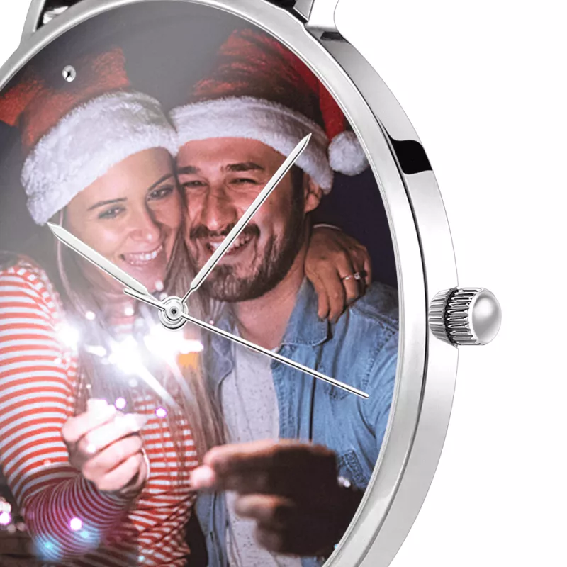 Orologio da donna con cinturino in pelle nera