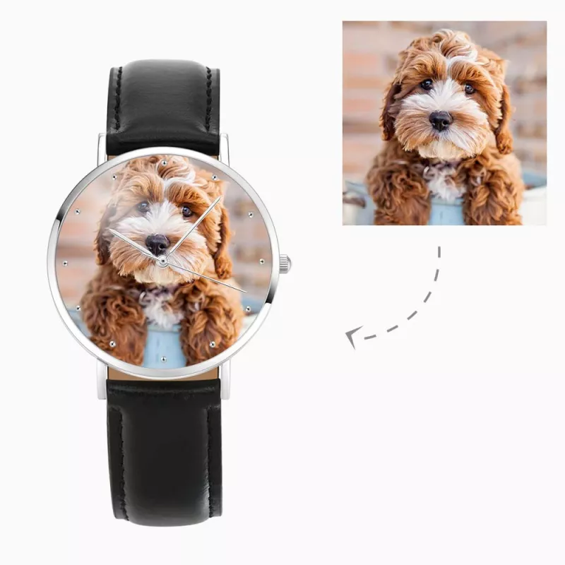 Orologio da donna con cinturino in pelle nera