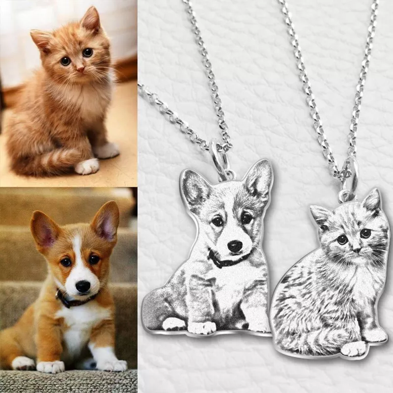 Collana fotografica commemorativa personalizzata per animali domestici