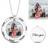 Collana fotografica personalizzata con cerchio inciso in argento sterling