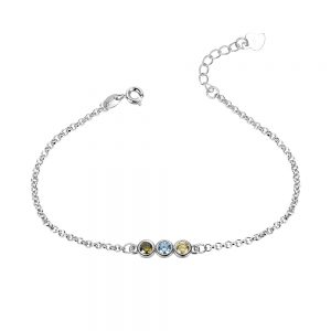 Bracciale personalizzato Birthstone in argento sterling