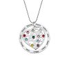Collar personalizado con piedra natal de árbol genealógico en plata