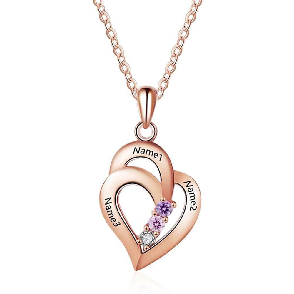 Pendant Relationship Heart Name Necklace for 3 Meaningful Necklace for Women - Image 2